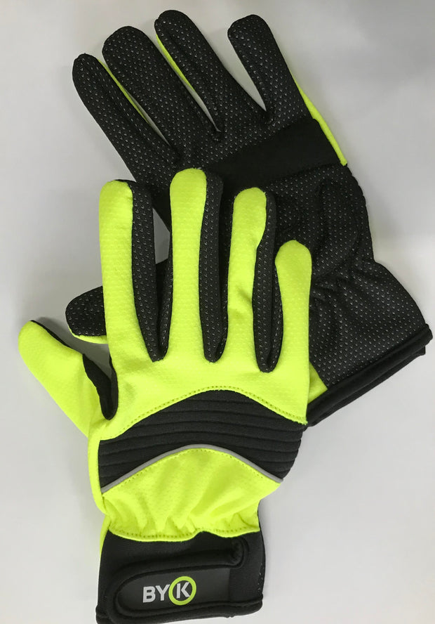 ByK Kids Full Finger Cycling Gloves Neon Yellow